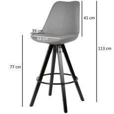 Barová stolička Urban (SET 2 ks), textil, šedá - 4