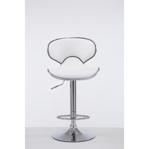 Barová stolička Vega I., syntetická koža, biela - 1
