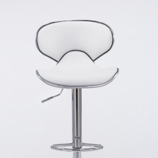 Barová stolička Vega I., syntetická koža, biela - 1