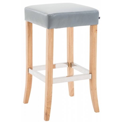 Barová stolička Vent, šedá / drevo - 1