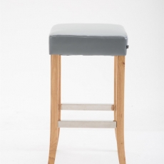 Barová stolička Vent, šedá / drevo - 2