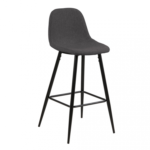 Barová stolička Wanda (Súprava 2 ks), čierna/sivá - 1