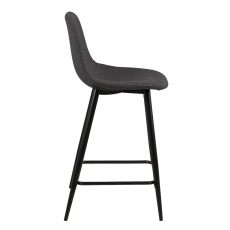 Barová stolička Wanda (Súprava 2 ks), čierna/sivá - 2