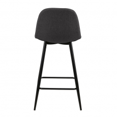 Barová stolička Wanda (Súprava 2 ks), čierna/sivá - 5