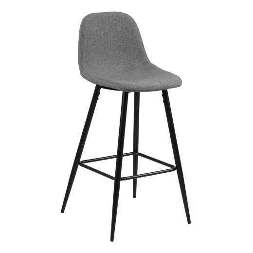 Barová stolička Wanda (Súprava 2 ks), čierna/svetlosivá - 1