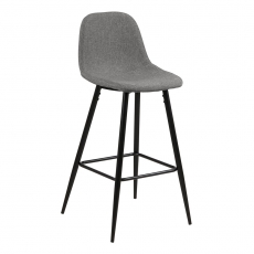 Barová stolička Wanda (Súprava 2 ks), čierna/svetlosivá - 1