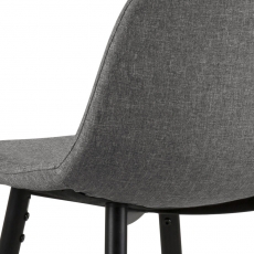 Barová stolička Wanda (Súprava 2 ks), čierna/svetlosivá - 3