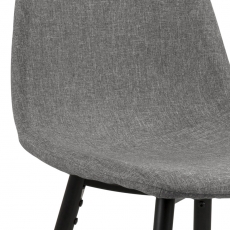 Barová stolička Wanda (Súprava 2 ks), čierna/svetlosivá - 4