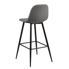 Barová stolička Wanda (Súprava 2 ks), čierna/svetlosivá - 2