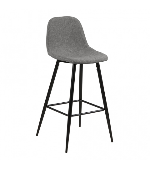Barová stolička Wanda (Súprava 2 ks), čierna/svetlosivá