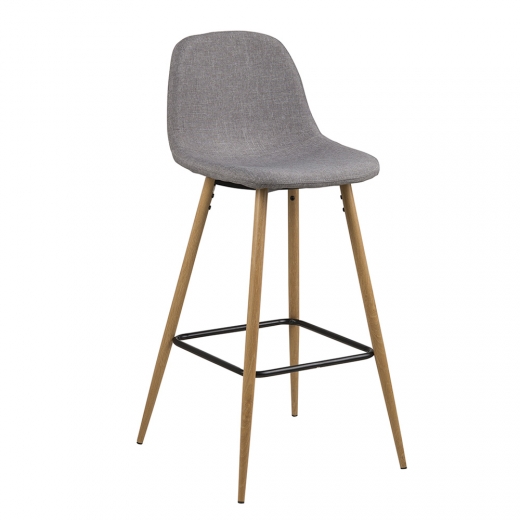 Barová stolička Wanda (Súprava 2 ks), dub/svetlosivá - 1