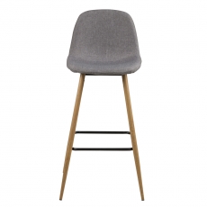 Barová stolička Wanda (Súprava 2 ks), dub/svetlosivá - 4
