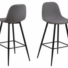 Barová stolička Wanda (Súprava 2 ks), svetlosivá - 1