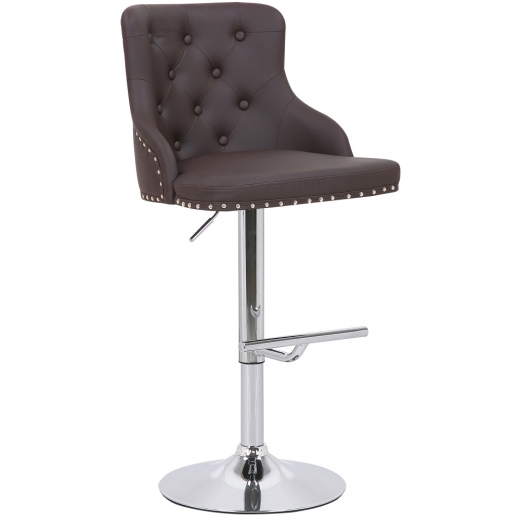 Barová stolička Werne, syntetická koža, hnedá - 1
