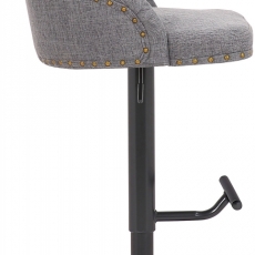 Barová stolička Werne, textil, čierna / svetlo šedá - 3