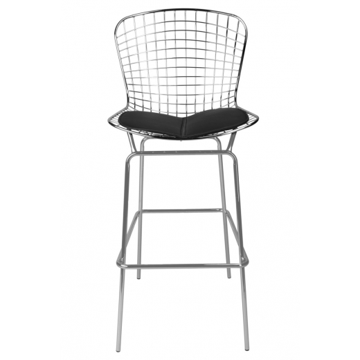 Barová stolička William, chróm/čierna - 1