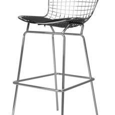 Barová stolička William, chróm/čierna - 2
