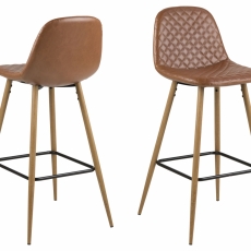 Barová stolička Wilma (SET 2ks), syntetická koža, hnedá - 1