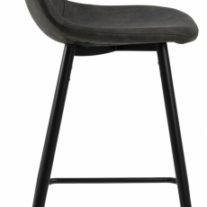 Barová stolička Wilma (SET 2ks), tkanina, antracitová - 3