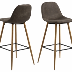 Barová stolička Wilma (SET 2ks), tkanina, svetlo hnedá - 1