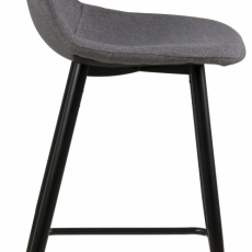 Barová stolička Wilma (SET 2ks), tkanina, svetlo šedá - 3