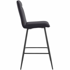 Barová stolička Zelta (SADA 2 ks), syntetická koža, čierna - 3