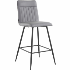 Barová stolička Zelta (SADA 2 ks), syntetická koža, šedá - 4