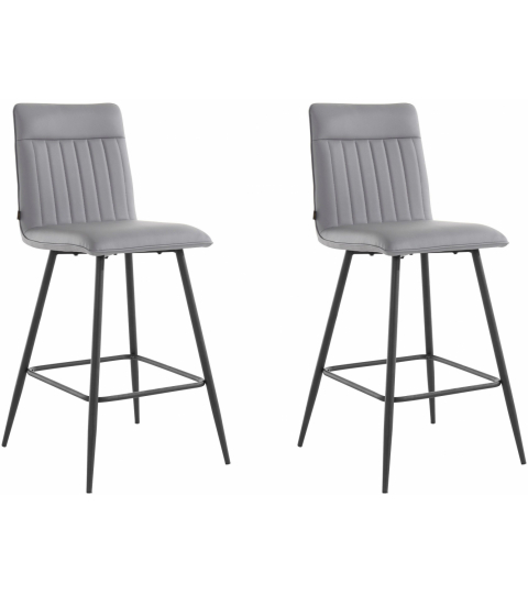 Barová stolička Zelta (SADA 2 ks), syntetická koža, šedá