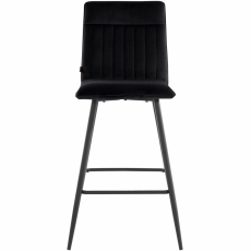 Barová stolička Zelta (SADA 2 ks), zamat, čierna - 2
