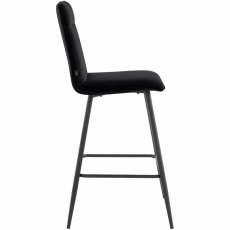 Barová stolička Zelta (SADA 2 ks), zamat, čierna - 3