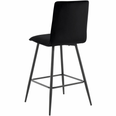Barová stolička Zelta (SADA 2 ks), zamat, čierna - 5