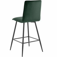 Barová stolička Zelta (SADA 2 ks), zamat, tmavo zelená - 4
