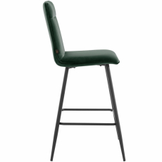 Barová stolička Zelta (SADA 2 ks), zamat, tmavo zelená - 5