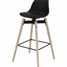 Barová stolička Zenta, syntetická koža, čierna - 1
