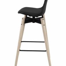 Barová stolička Zenta, syntetická koža, čierna - 3