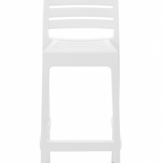 Barová židle Ares, plast, bílá - 1