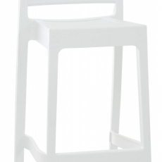 Barová židle Ares, plast, bílá - 6