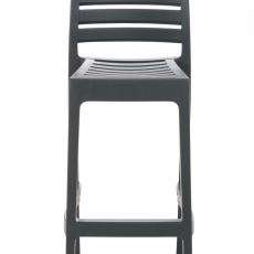 Barová židle Ares, plast, tmavě šedá - 1