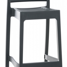 Barová židle Ares, plast, tmavě šedá - 6