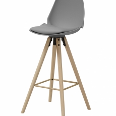 Barová židle Aslo, šedá - 1