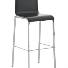 Barová židle Avion s chromovanou podnoží (SET 2 ks) černá - 1