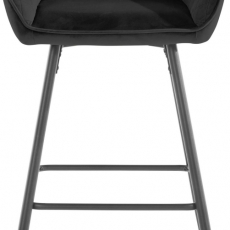 Barová židle Bradley, samet, černá - 2