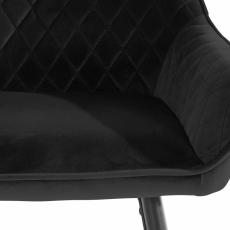 Barová židle Bradley, samet, černá - 6