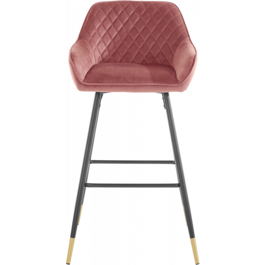 Barová židle Bradley, samet, růžová - 1