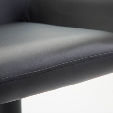 Barová židle Brag (SET 2 ks), syntetická kůže, černá - 6