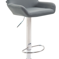 Barová židle Brag, syntetická kůže, šedá - 1