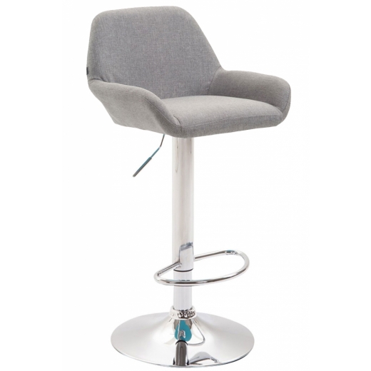 Barová židle Brag, textilní látka, šedá - 1