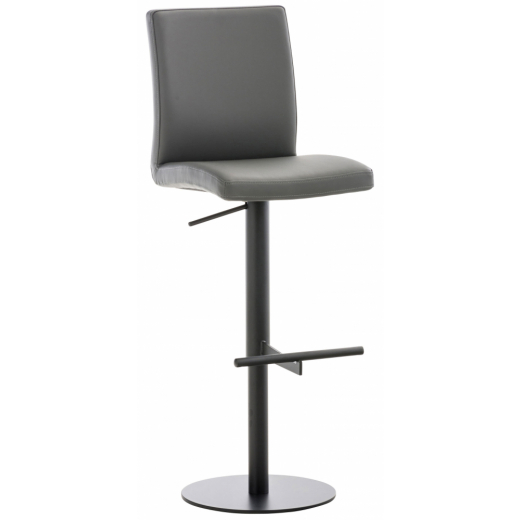 Barová židle Cadiz, syntetická kůže, černá / šedá - 1