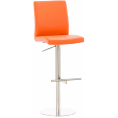 Barová židle Cadiz, syntetická kůže, ocel / oranžová