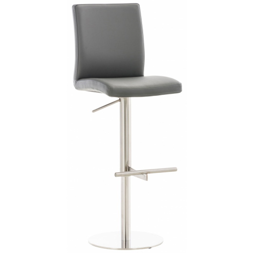 Barová židle Cadiz, syntetická kůže, ocel / šedá - 1